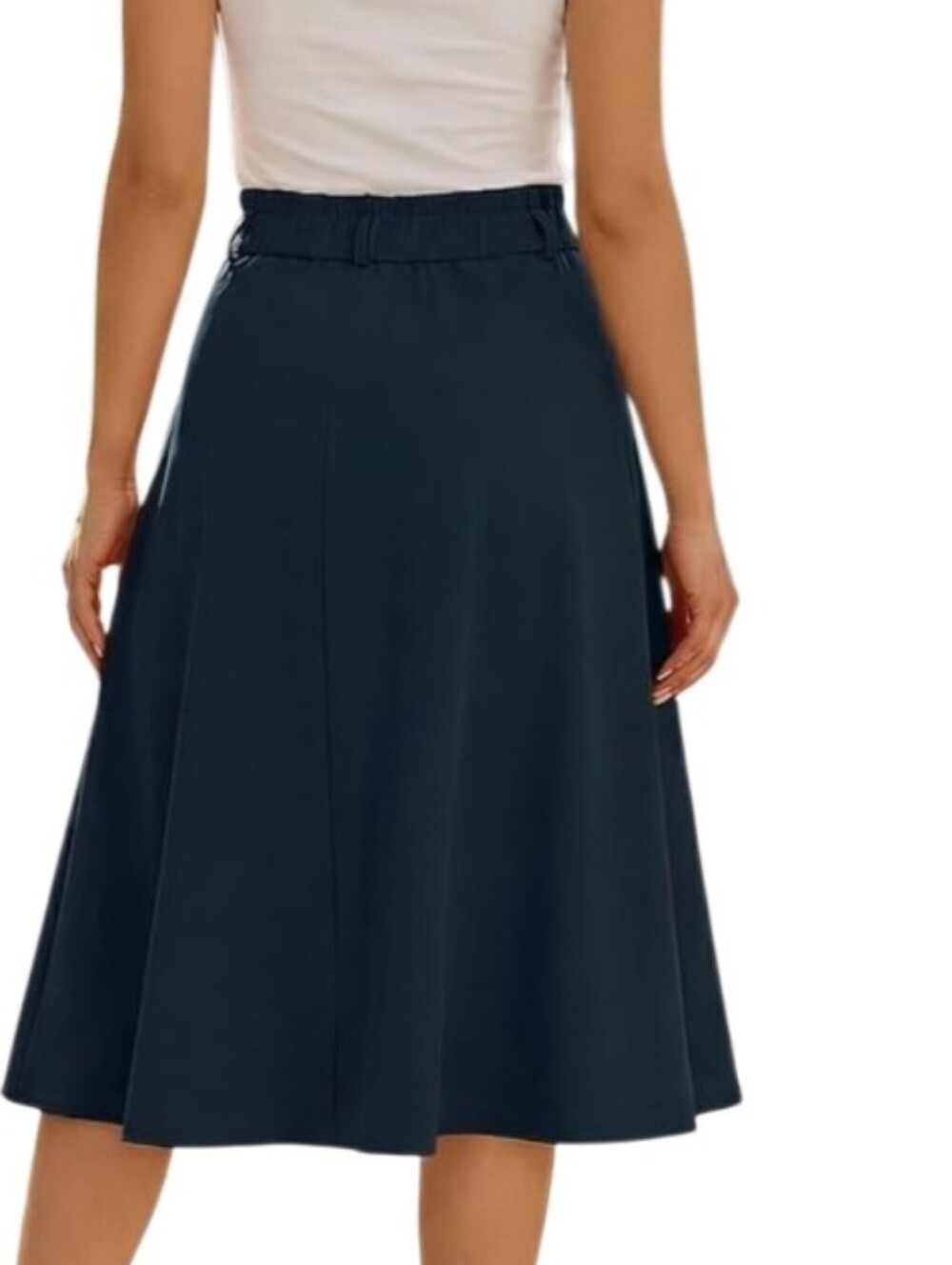 Classic Navy A-Line Midi Skirt - Versatile Women's Skirt Sz Xl Nwt - Picture 2 of 3